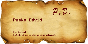 Peska Dávid névjegykártya